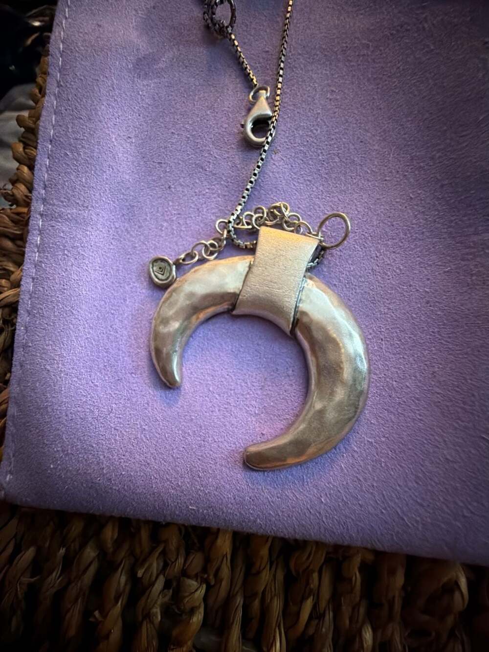 Silpada Crescent Moon Retired 925 Sterling Silver Signed Pendant Necklace - ,